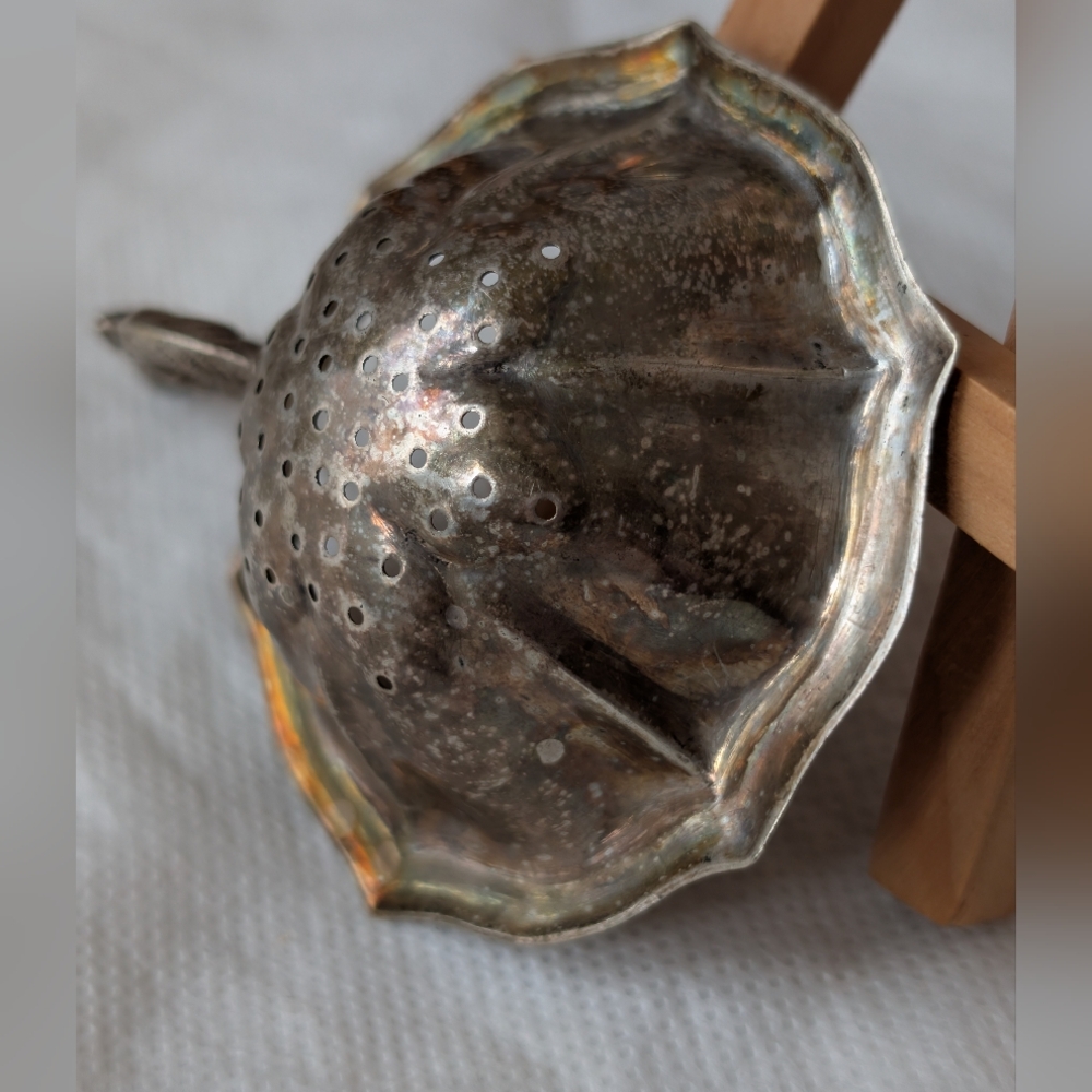 Antique Silver Sugar Sifter Strainer | Germany | Patina | Immigrant Heirloom - Picture 3 of 7